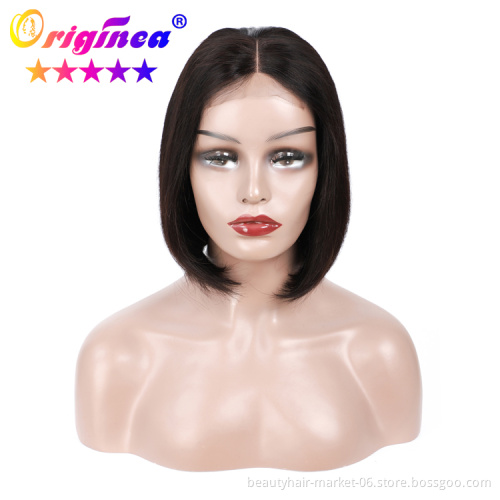Factory price Indian 8A Grade short bob lace frontal human hair wig